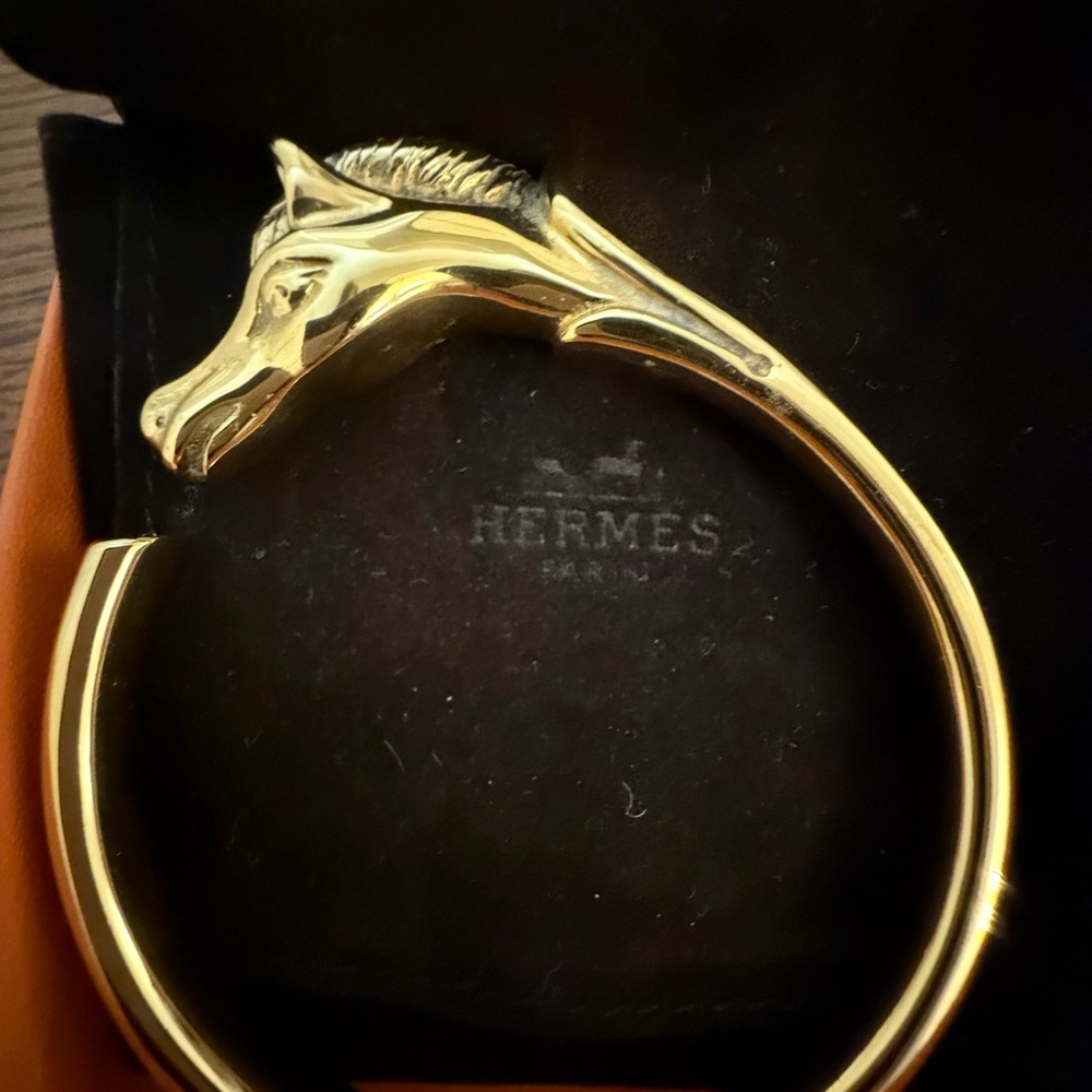 Hermès Gold Cheval 1999 - 2000 Equestrian Horse Bangle - Picture 3 of 8
